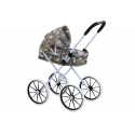 Lean Toys Doll Stroller Large Wheels Foldable Stars Gray Lean Toys Doll Stroller Large Wheels Foldable Stars Gray