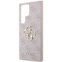 Originalus priekinio skydelio dėklas GUESS GUHCS24L4GMGPI, skirtas Samsung S24 Ultra (odinis 4G metalinis logotipas / rožinis)