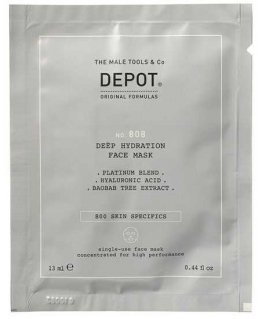 Depot, 800 Skin Specifics No. 808, Hyaluronic Acid, Deeply Hydrating/Soothing & Revitalizing, Sheet Mask, For Face, Day, 12 pcs,
