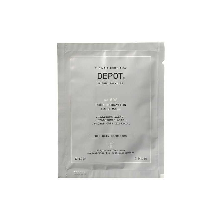 Depot, 800 Skin Specifics No. 808, Hyaluronic Acid, Deeply Hydrating/Soothing & Revitalizing, Sheet Mask, For Face, Day, 12 pcs,