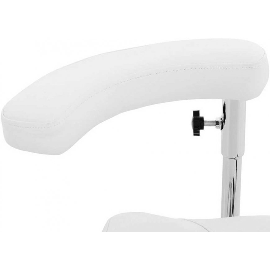 Physa WUPPERTAL cosmetic saddle chair with adjustable backrest and armrest - white – 3