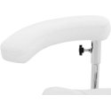 Physa WUPPERTAL cosmetic saddle chair with adjustable backrest and armrest - white