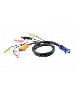 ATEN 2L-5303U tastatūras video peles (KVM) kabelis Melns 3 m