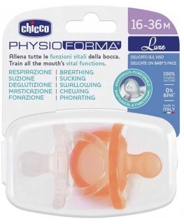 Silicone pacifiers Chicco PhysioForma Soft Luxe 172009. 16-36 cm. 2 pcs. orange