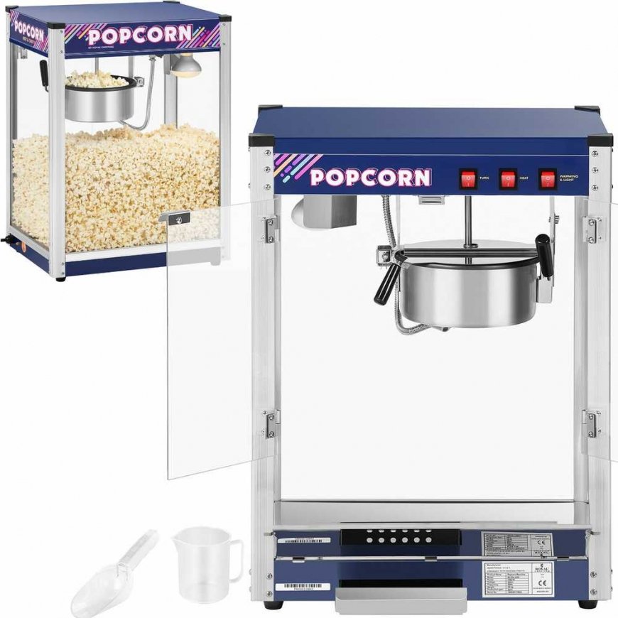 Profesionalus efektyvus kukurūzų spragėsių aparatas 1350W 8 oz Royal Catering RCPR-1350