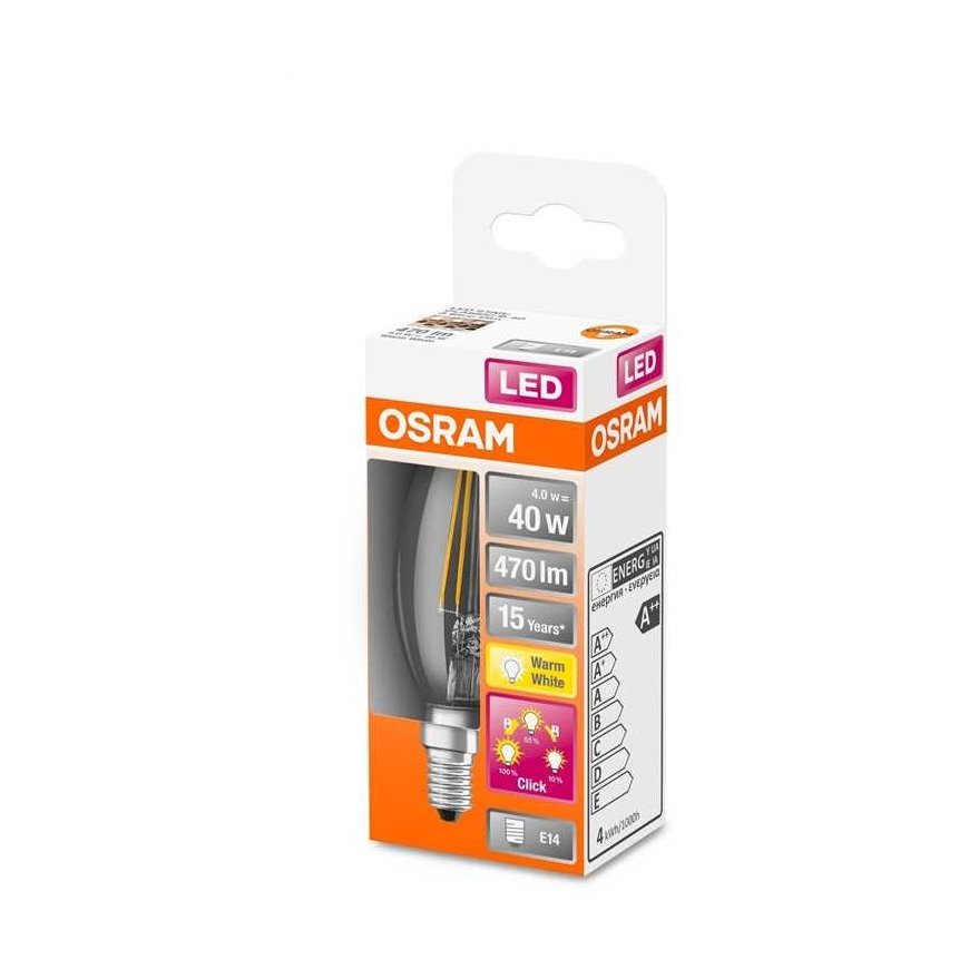 Ledvance LED lemputė LED THREE STEP DIM CLASSIC B 40 4 W/2700K E14 – 4