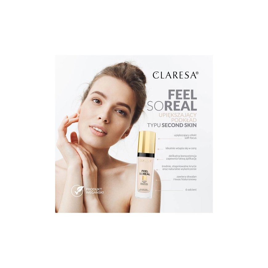 Claresa Feel So Real upiększający podkład do twarzy 01 Fair-Light 30ml