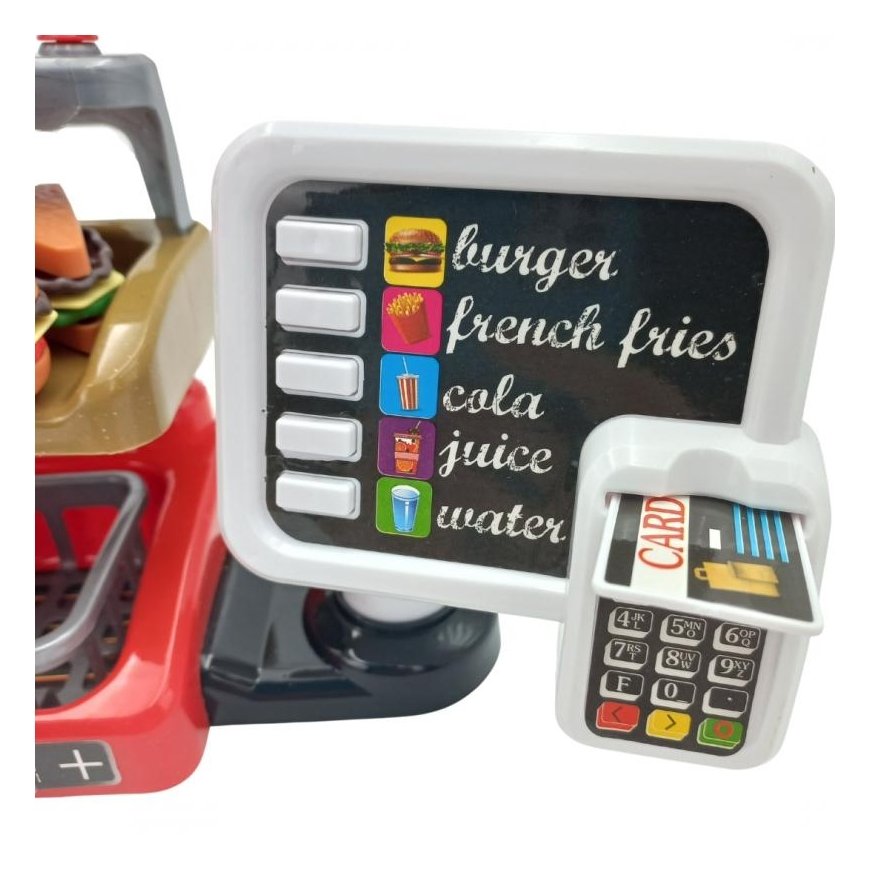 Woopie Žaislinė Mini greito maisto parduotuvė - restoranas su kasos ir kavos aparatais – 3