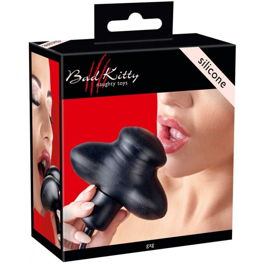 Bad Kitty - Black Knebel Do Ust Z Pompka