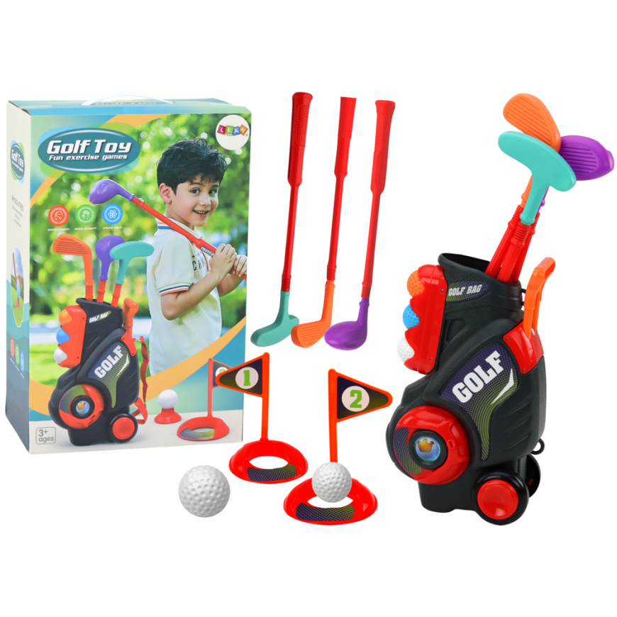 Lean Toys Mini Golf Set For Children Trolley On Wheels