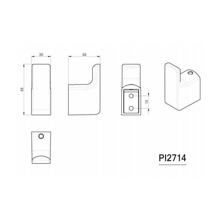 Gedy Kabliukai Pirenei PI27142, juodi, 2 vnt. – 2
