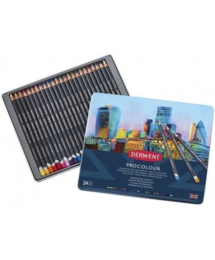 Derwent Procolour krāsu zīmuļu komplekts, 24