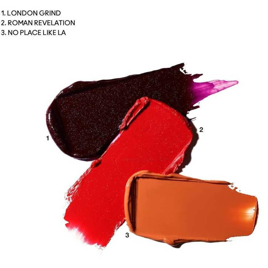 MAC, From Harris With Love, Lip Palette, Roman Revelation: Bright Oranžinis (Matte) + No Place Like LA: Warm Nude (Amplified) + – 3