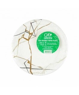 Eco-friendly paper plates Marble Go Green Ø18cm 10 pcs | 0,07kg