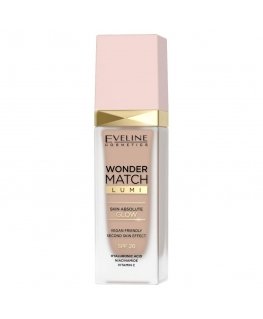 Eveline Cosmetics Wonder Match Lumi prabangus šviečiantis veido pagrindas 20 Nude 30ml