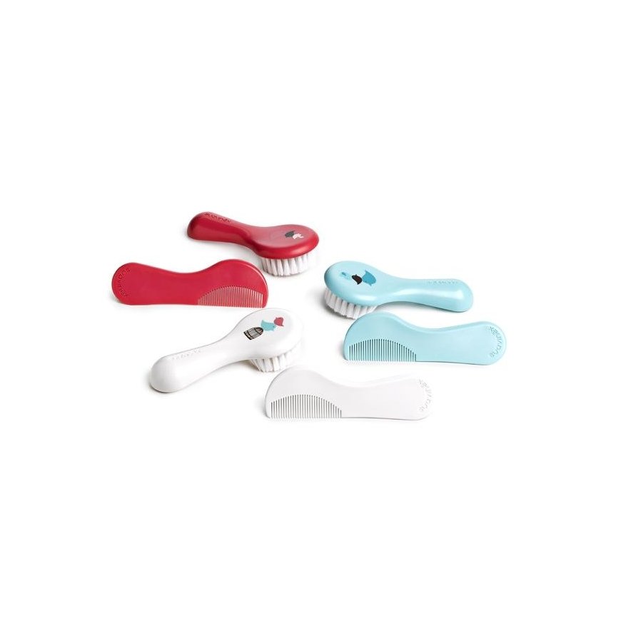 Suavinex Brush-Comb Set 0m White