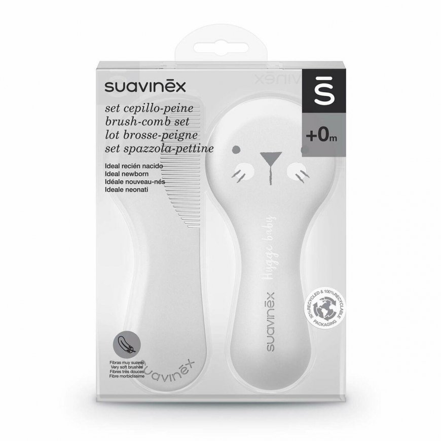 Suavinex Brush-Comb Set 0m White – 2