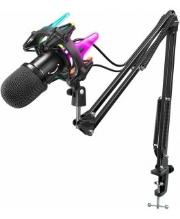 Fifine Technology Kit: Condenser Microphone FIFINE K651 RGB Black (Black) + HOLDER