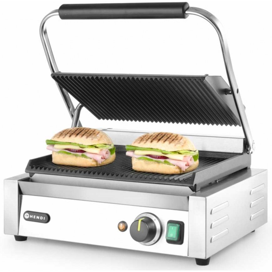 Contact PANINI contact grill with grooves 2200W - Hendi 263655 – 3