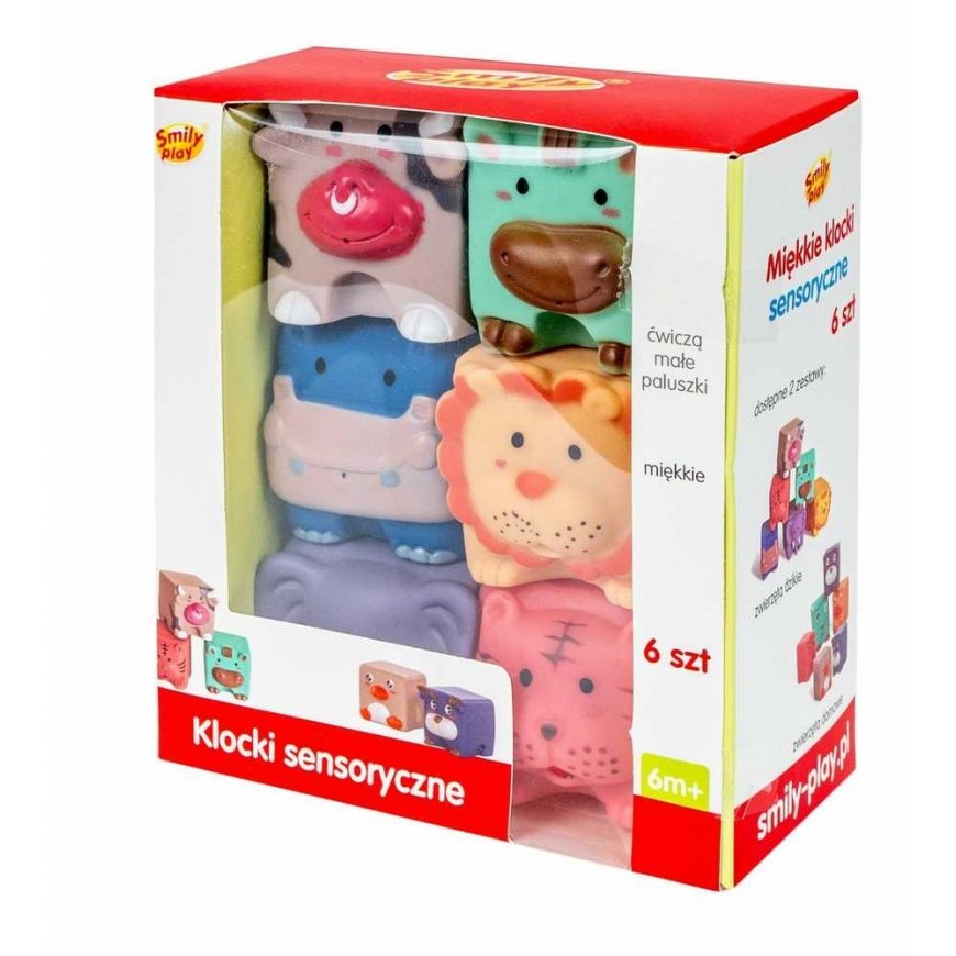 Anek Smily Play Miękkie klocki sensor.6szt SmilyPlay SP84491 44912 – 2
