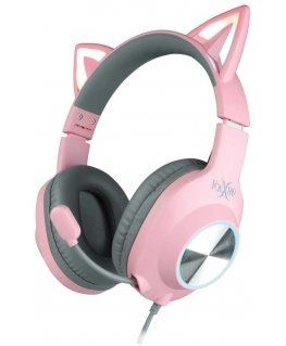 Foxxray Shining Cat Wired Gaming Headset Black/Pink