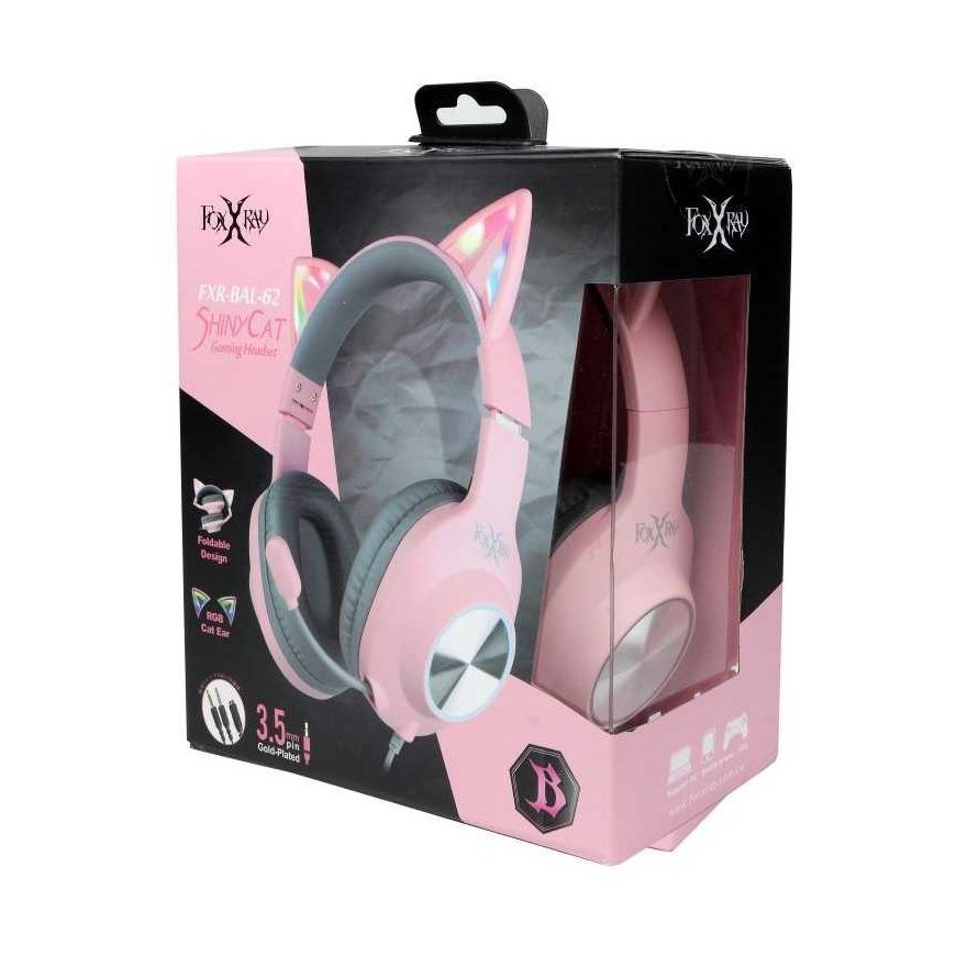 Foxxray Shining Cat Wired Gaming Headset Black/Pink – 3