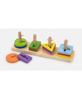 Medinės kaladėlės su formų rūšiuotoju ,,Viga Toys"