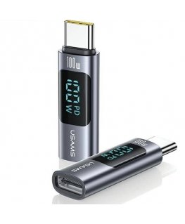 USAMS Adapter AU18 USB-C - USB-C Digital Display 100W stalowy|al