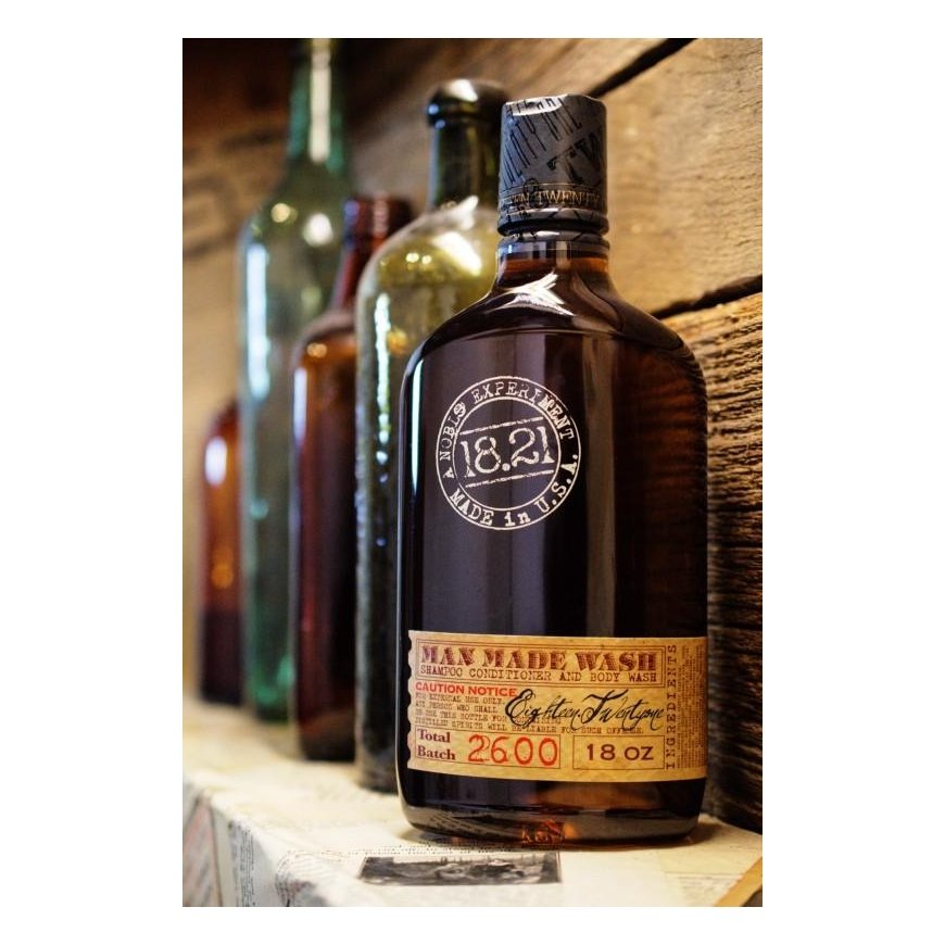 18.21 Man Made Wash Spiced Vanilla daugiafunkcė priemonė vyrams 3in1: šampūnas, kondicionierius ir kūno prausiklis viename, 530 – 2