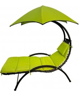 Saska Garden CHAIR CHAIR WITH UMBRELLA BERGAMO 200x125x180CM LIME