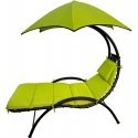 Saska Garden LEŻAK FOTEL Z PARASOLEM BERGAMO 200x125x180CM LIMONKA