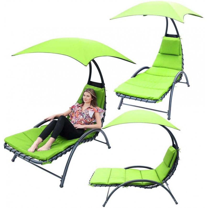 Saska Garden LEŻAK FOTEL Z PARASOLEM BERGAMO 200x125x180CM LIMONKA – 3