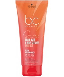 Schwarzkopf Professional BC Bonacure Sun Protect Scalp, Hair & Kūno Cleanse Kokosų Šampūnas