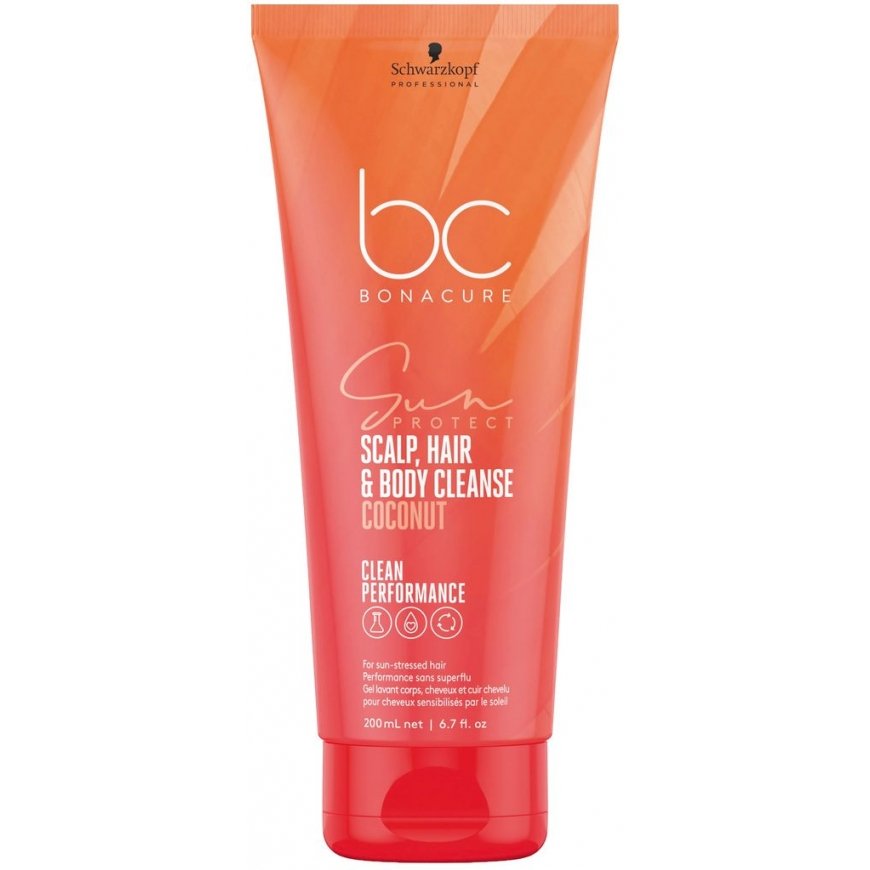 Schwarzkopf Professional BC Bonacure Sun Protect Scalp, Hair & Kūno Cleanse Kokosų Šampūnas