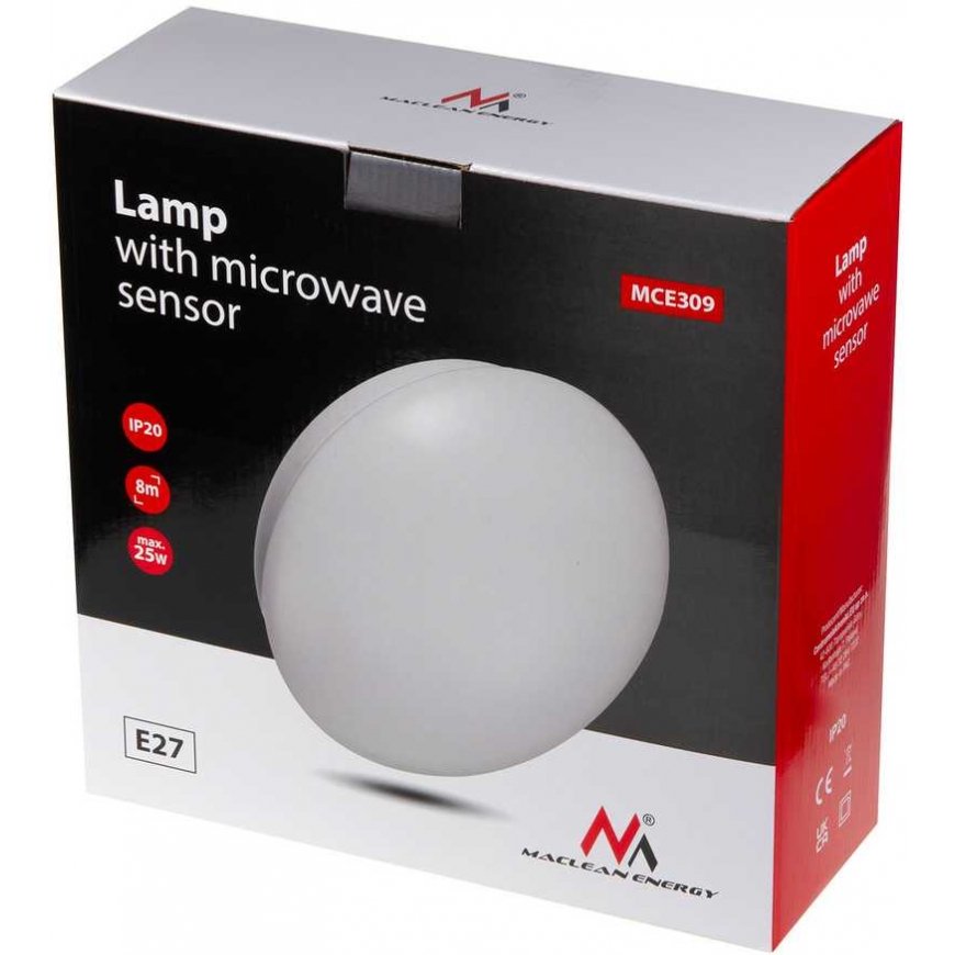 Ceiling lamp Sufitowa lampa 1xE27 with sensors Maclean, sensor mikrofalowy, klosz PMMA, max. load 25W, IP20, MCE309 – 4