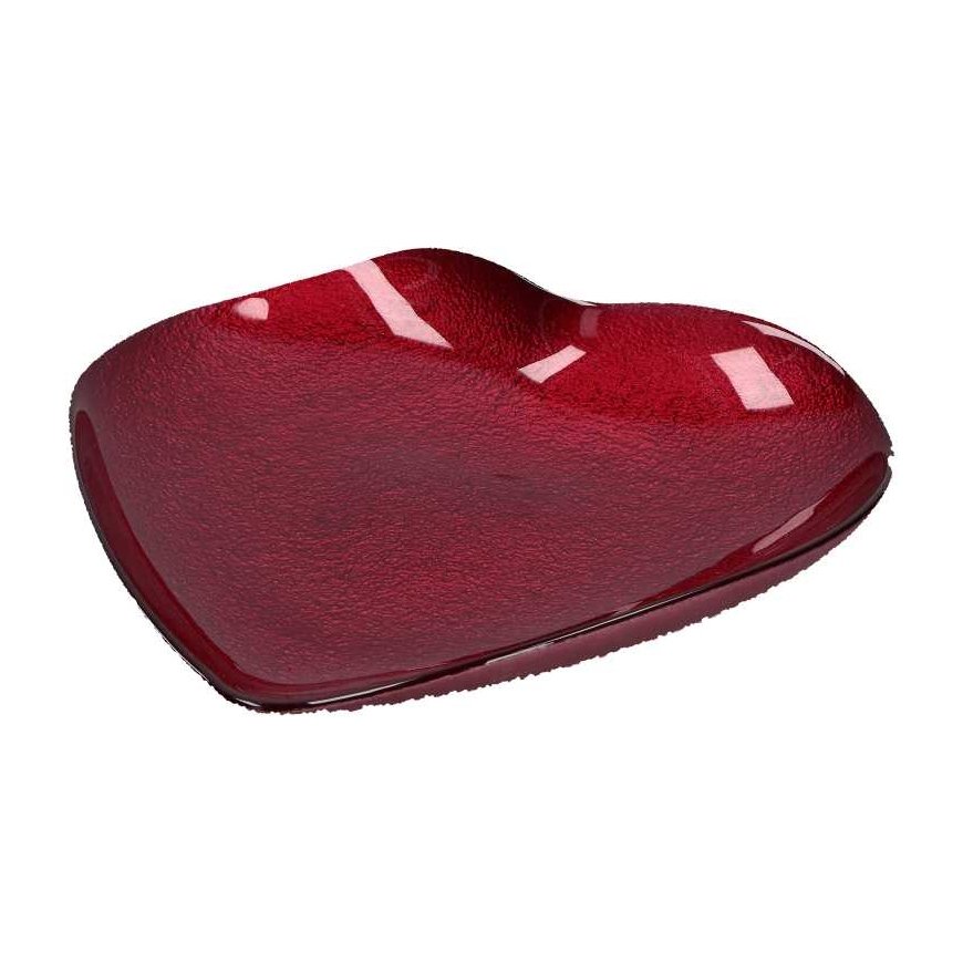 Rituali Domestici Szklany talerz w kształcie serca Neimieipensieri - Raudona, 14 cm – 2