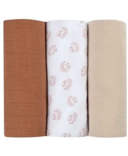 BEABA COTTON 3 PCS. DIAPER SET, HEDGEHOG