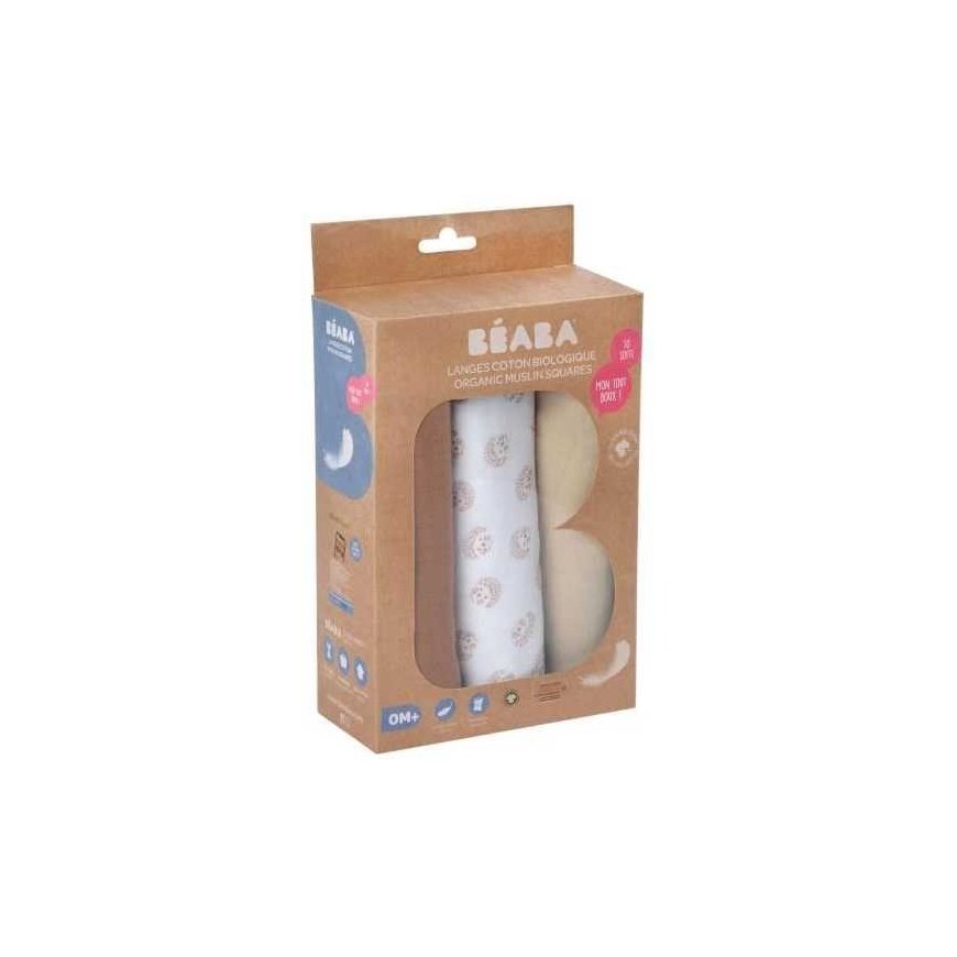BEABA COTTON 3 PCS. DIAPER SET, HEDGEHOG – 4