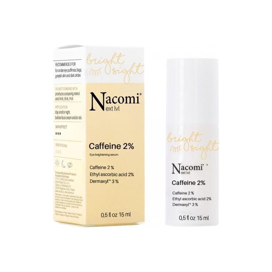 Nacomi Next Level Illuminating paakių serumas su 2% kofeino 15ml