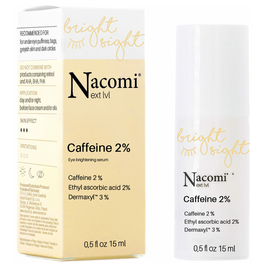 Nacomi Next Level Illuminating paakių serumas su 2% kofeino 15ml – 2