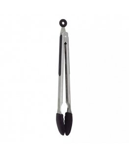 Serving and grill tongs 34,5cm stainless steel with silicone tip