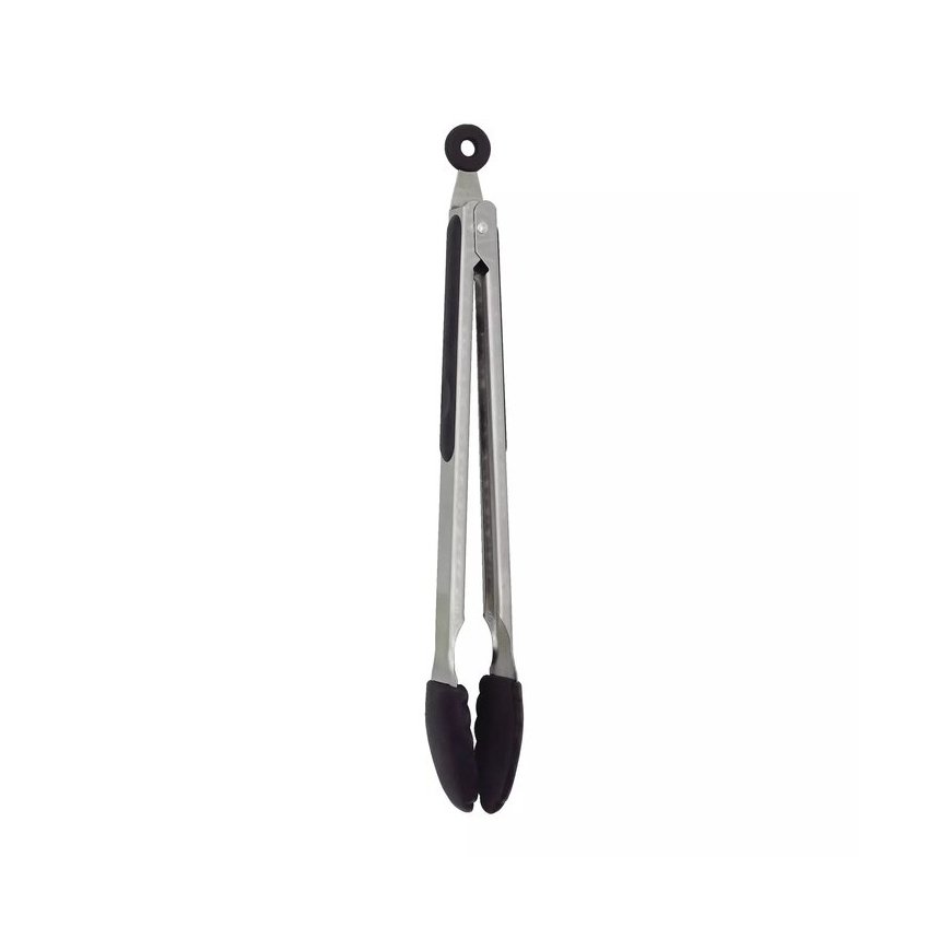 Serving and grill tongs 34,5cm stainless steel with silicone tip