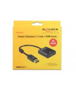 DeLOCK 62607 vaizdo kabelio adapteris 0,2 m DisplayPort HDMI A tipo (standartinis) Juoda