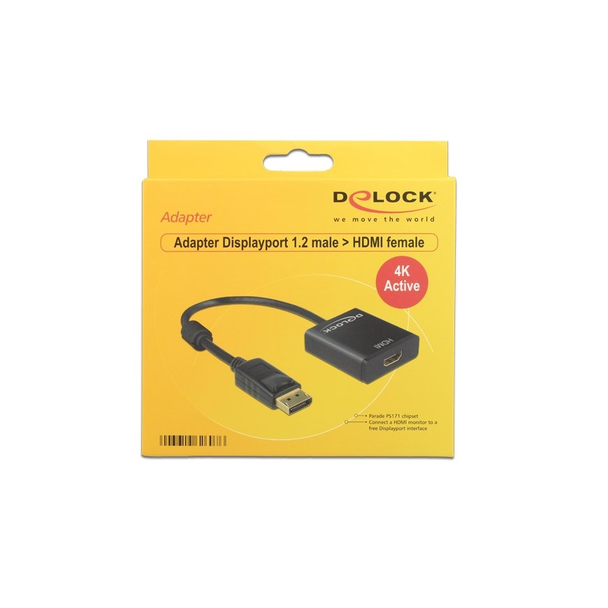 DeLOCK 62607 видео кабель адаптер 0,2 m DisplayPort HDMI Тип A (Стандарт) Черный