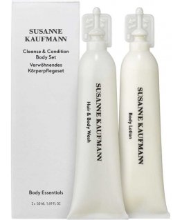 Cleanse & Condition Set Susanne Kaufmann: Kūno prausiklis & Scrubs, Dušo želė & Šampūnas 2-In-1, Paraben-Free, 50 ml + Body Loti