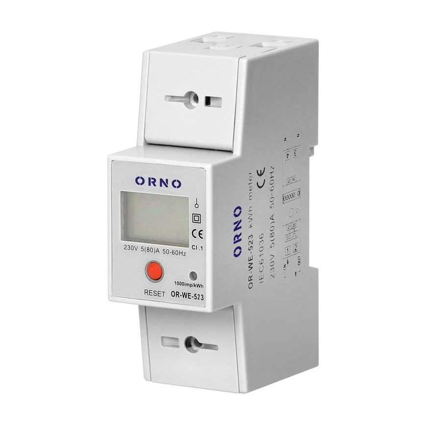 Orno 1-phase power consumption indicator, 80A
