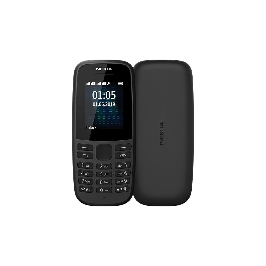 Nokia 105 4,5 cm (1.77") 74,04 g Juoda Bazinis telefonas – 2