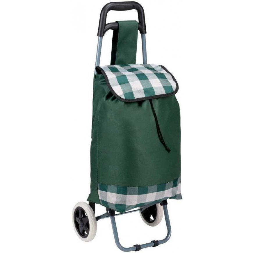 Travel Slazenger Stroller BAG NA KÓLKACH NA ZAKUPY ZE STELAŻEM 31L GREEN WHITE