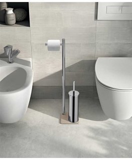 Gedy toilet paper and brush holder Trilly, hroms
