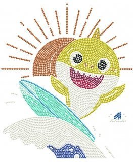 DIAMOND DOTS kūrybinis rinkinys piešimas deimantais Baby Shark Stay Cool!, 3295 deimantai, DBX.087